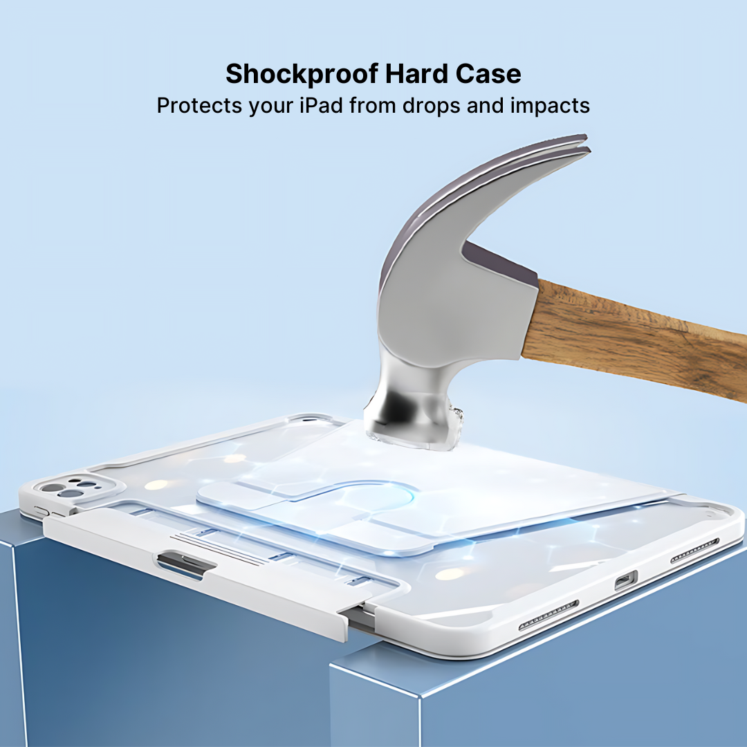 Acrylic Hard Case for iPad with 360 Rotation and Pencil