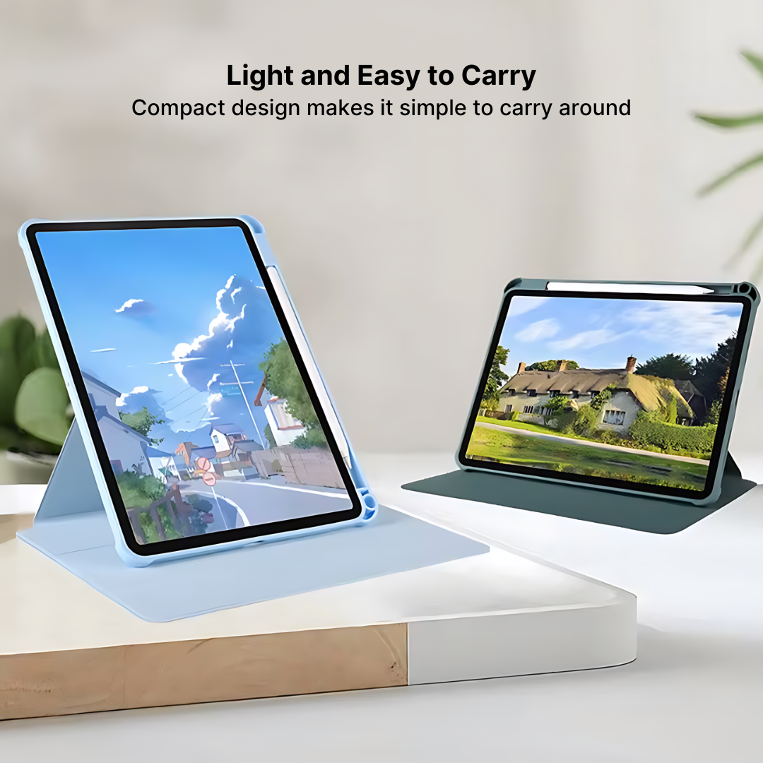 Acrylic Hard Case for iPad with 360 Rotation and Pencil