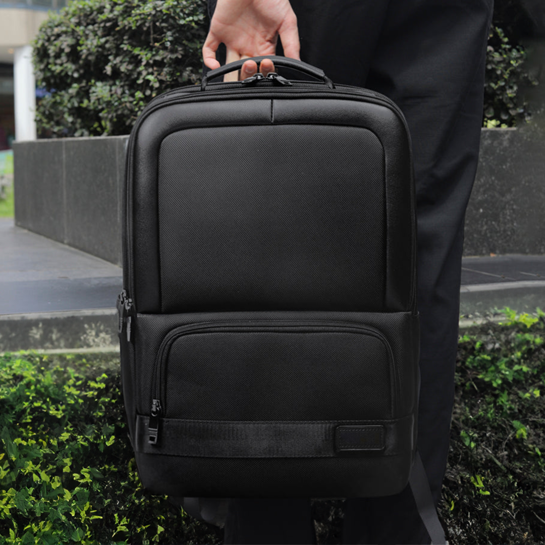 Anti-Theft Leather Laptop Backpack with USB Charging