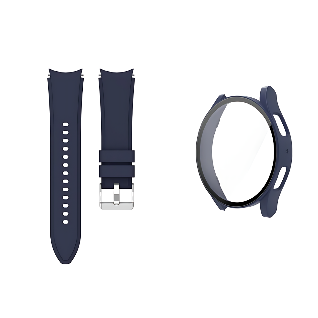 Samsung Galaxy Watch Silicone Sport Band, Tempered Glass