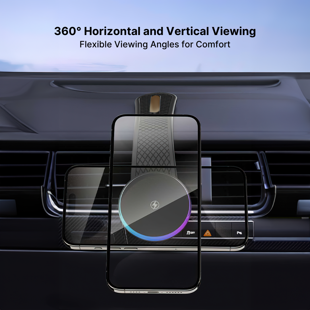 RGB Car Charger Bendable Magnetic Wireless Phone Charger