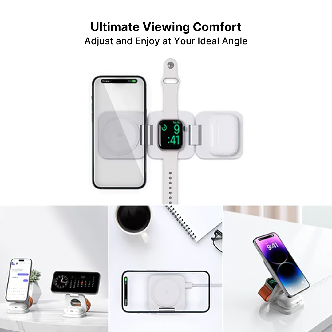 Trio 3-in-1 Foldable Wireless Charging Station