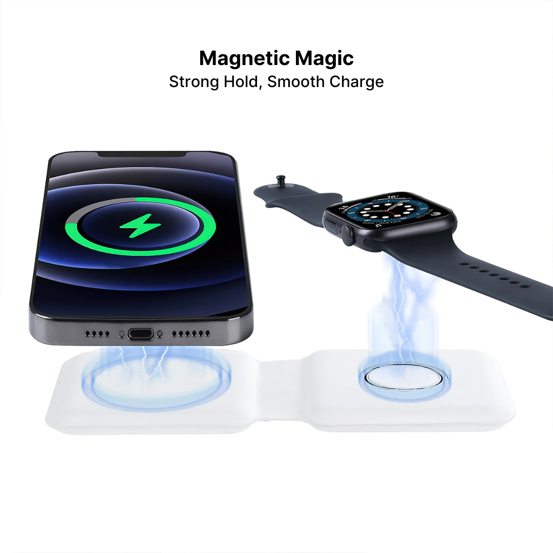 MagFold 2-in-1 Foldable Dual Wireless Charging Pad