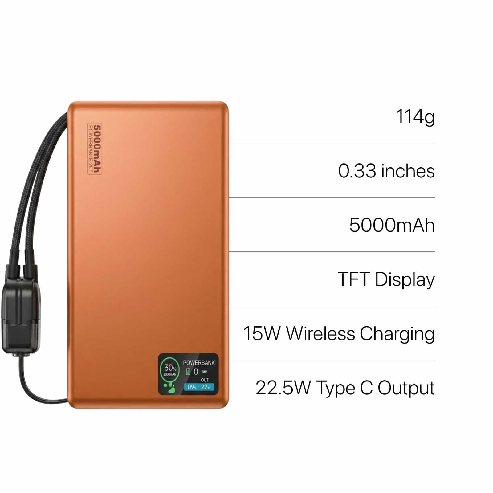 22.5W Ultra Slim Q2 Power Bank with Display