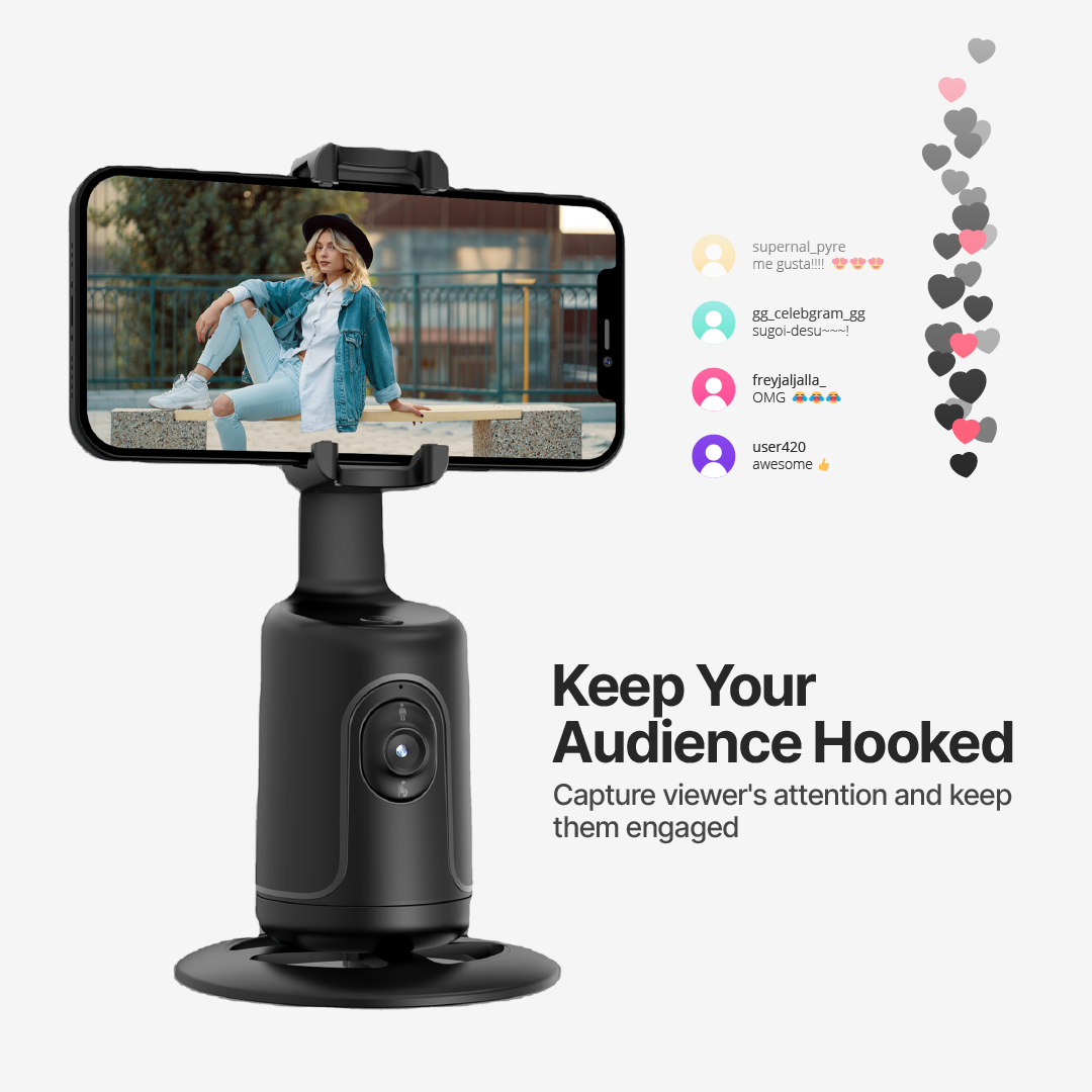 Smart360 AI Motion-Tracking Phone Camera Mount