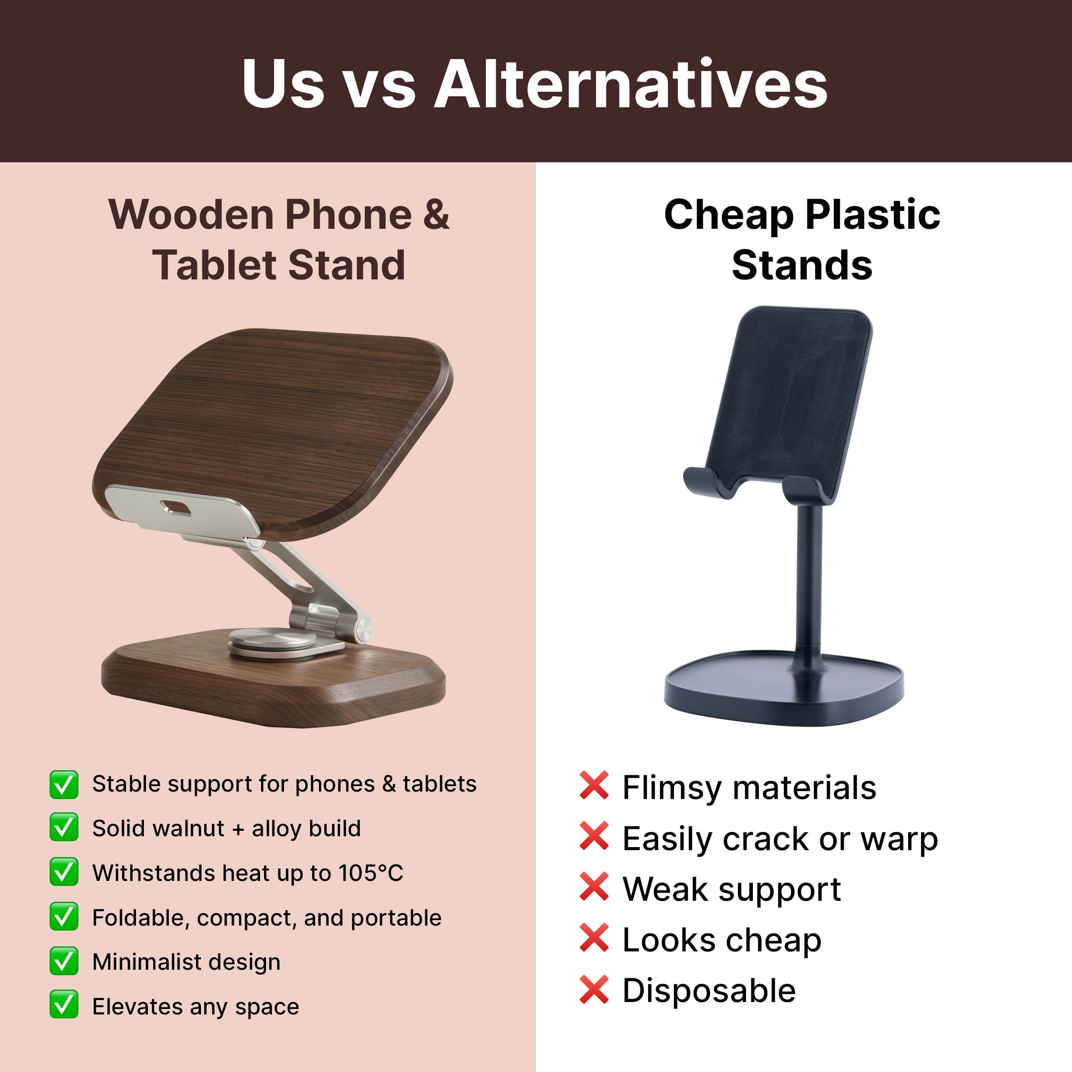 Wooden Phone and Tablet Stand